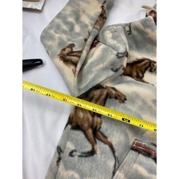 Handmade sz 8 fleece hooded jacket horse theme - Picture 4 of 6